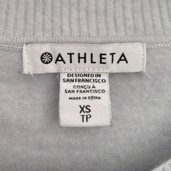 Athleta Hawthorn Crew Sweater Womens Blue Extra Fine Merino Wool Blend Size XS - Picture 3 of 3